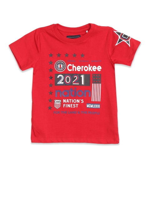 

Cherokee Boys Red Typography Printed T-shirt