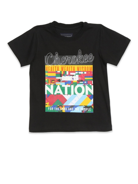

Cherokee Boys Black Graphic Printed Regular Fit T-shirt