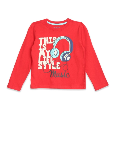 

Cherokee Boys Red Typography Printed Regular Fit T-shirt