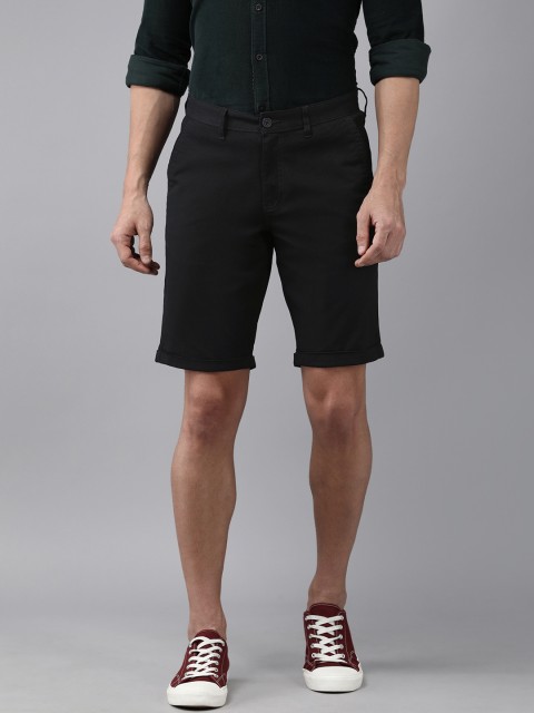 

Van Heusen Sport Men Black Solid Aboce Knee Chino Shorts