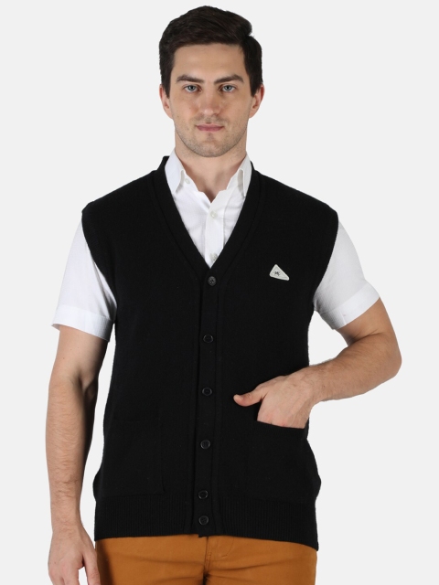 

Monte Carlo Men Black Solid Pure Wool Cardigan