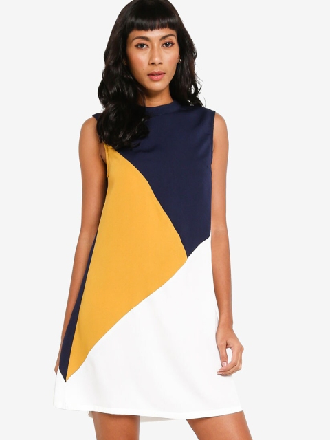 

ZALORA BASICS Multicoloured Colourblocked A-Line Dress, Multi