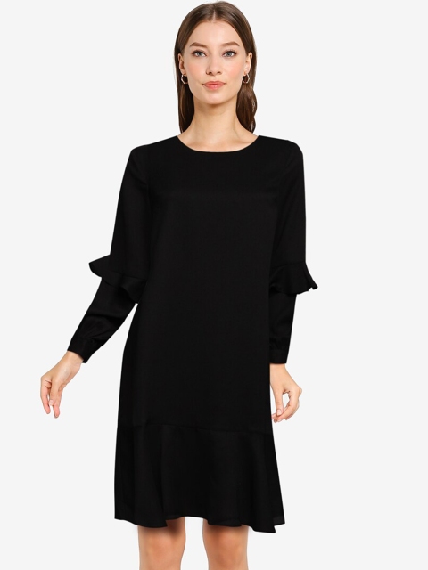 

ZALORA WORK Black A-Line Balloon Sleeves Dress