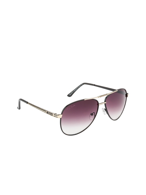 

Ted Smith Unisex Aviator Sunglasses TS6008_BLKGLD, Purple