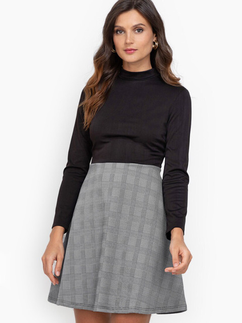 

ZALORA WORK Multicoloured Self Design Fit & Flare Dress, Multi