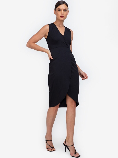 

ZALORA WORK Black Wrap Dress