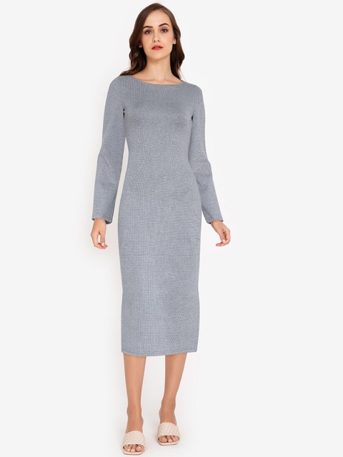 

ZALORA WORK Women Grey Bodycon Dress