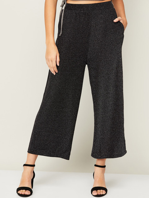 

Ginger by Lifestyle Women Black High-Rise Trousers