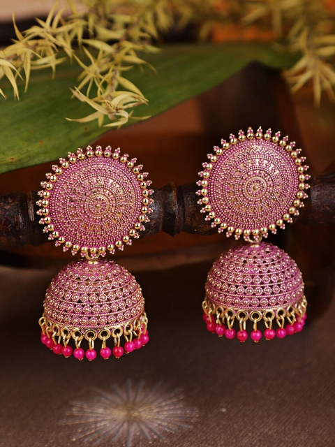 

Shining Diva Pink Contemporary Jhumkas Earrings