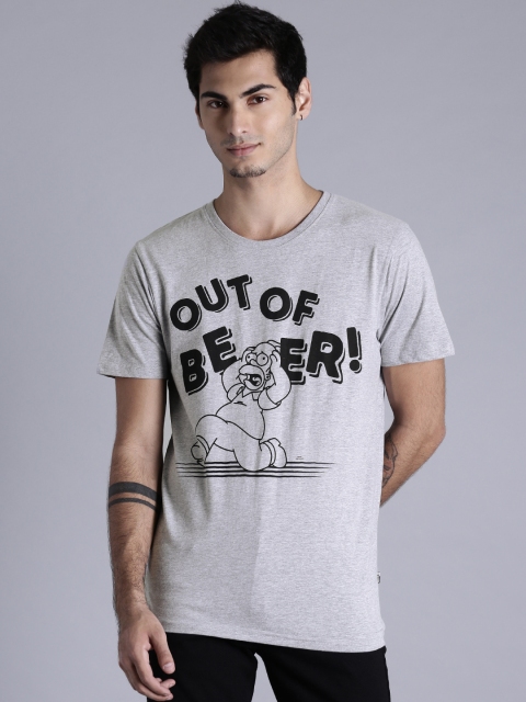 

The Simpsons Men Grey Printed Round Neck T-shirt