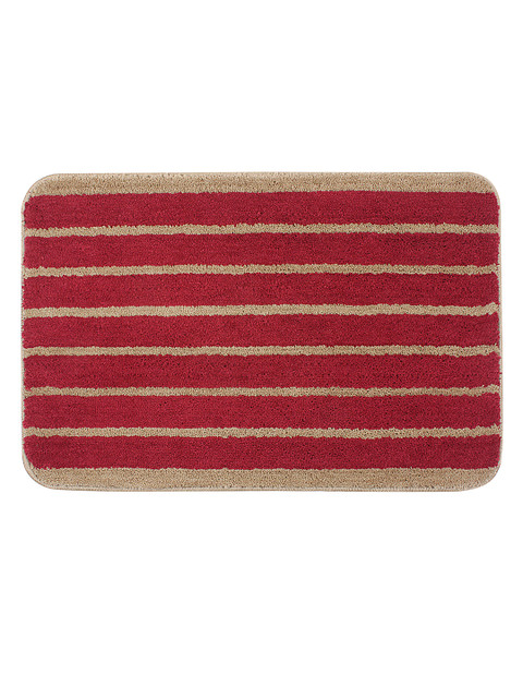 

Saral Home Red Striped Rectangular Bath Rug