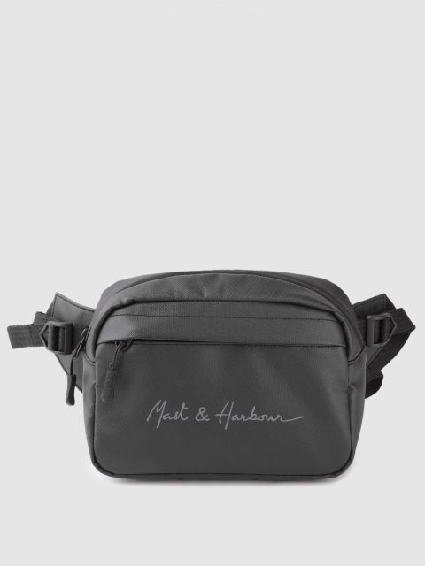 

Mast & Harbour Unisex Black & Grey Brand Logo Print Waistpouch