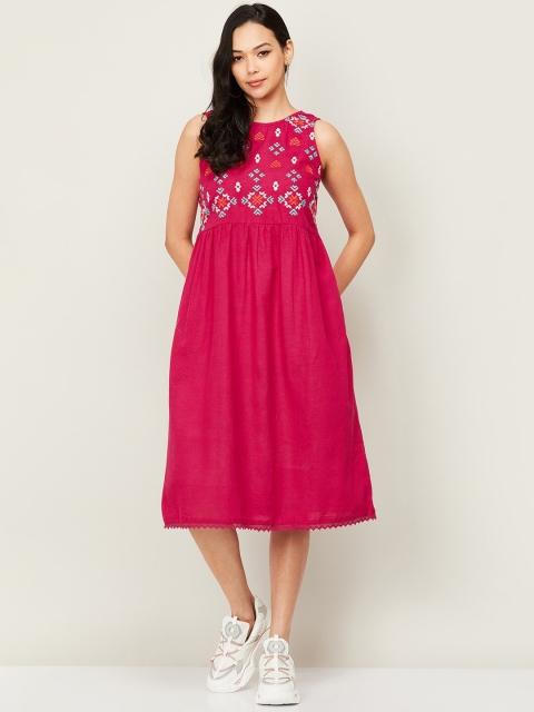 

Colour Me by Melange Fuchsia Bohemian Midi Dress