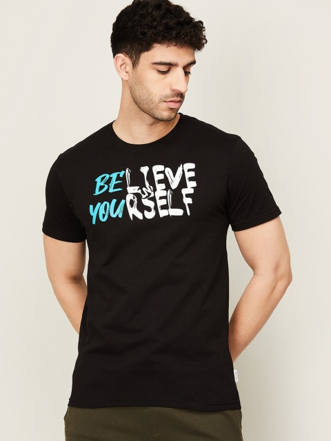 

Fame Forever by Lifestyle Men Black Typography Printed Cotton T-shirt