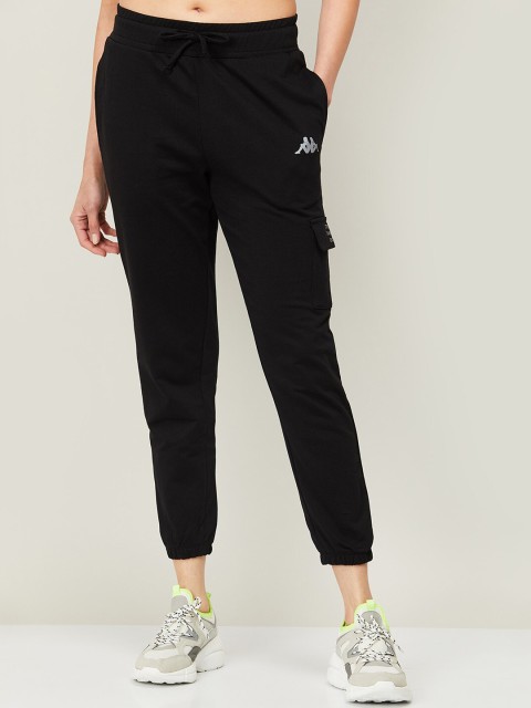 

Kappa Women Black Solid Pure Cotton Regular-Fit Joggers