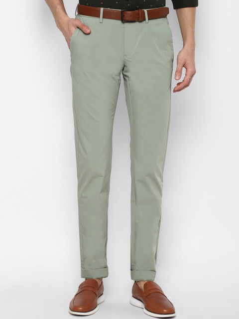 

Allen Solly Men Sage Green Slim Fit Trousers