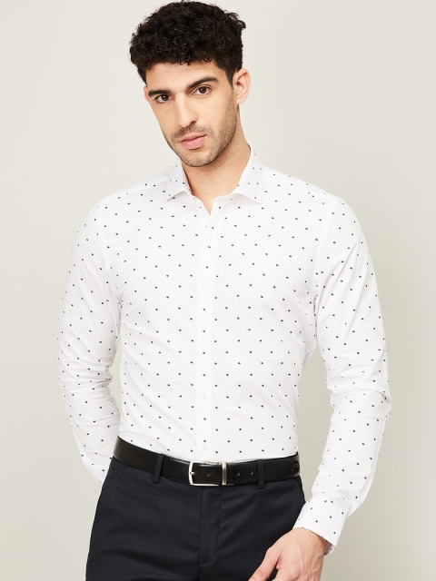 

CODE by Lifestyle Men White Slim Fit Printed Cotton Formal Shirt