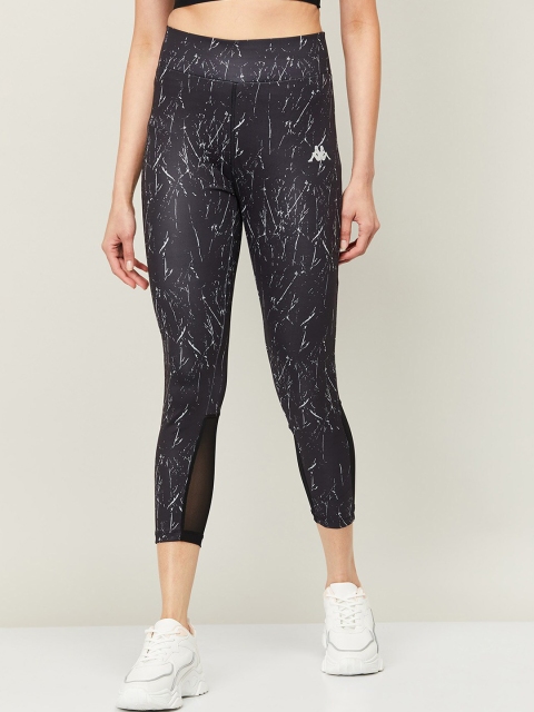 

Kappa Women Black & White Printed Cotton Tights