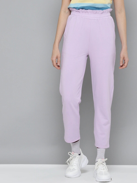 

Vividartsy Women Lavender Solid Slim Fit Track Pants