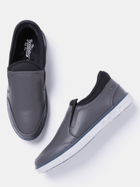 

Roadster Men Grey Slip-On Sneakers