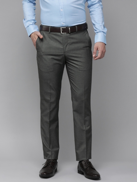 

Park Avenue Men Grey Solid Smart Fit Trousers