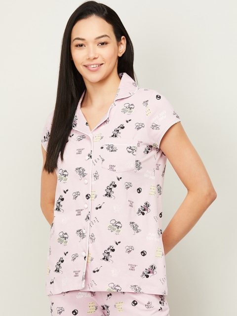 

Ginger by Lifestyle Women Pink Graphic Print Shirt Style Top