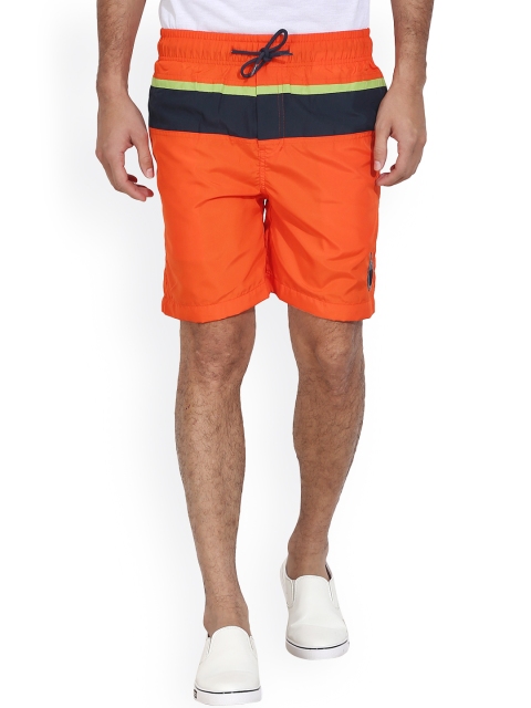 

Wear Your Mind Men Orange Solid Regular Fit Sports Shorts