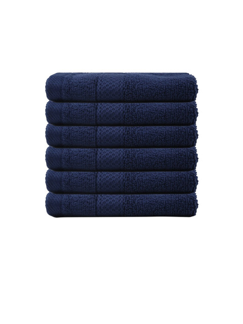 

Trident Set of 6 Navy Blue Solid 500 GSM Pure Cotton Face Towels