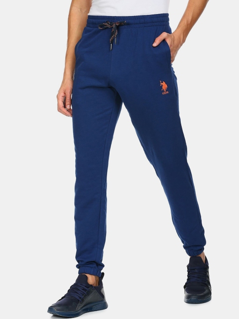 

U.S. Polo Assn. Men Blue Solid Straight-Fit Joggers