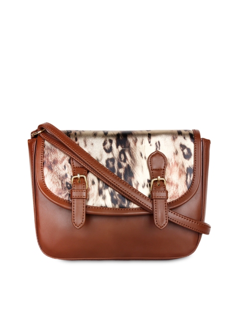 

Berrypeckers Brown Animal Print Sling Bag