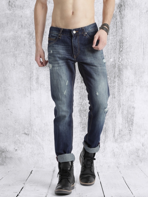 

Roadster Men Blue Slim Fit Mid-Rise Mildly Distressed Jeans