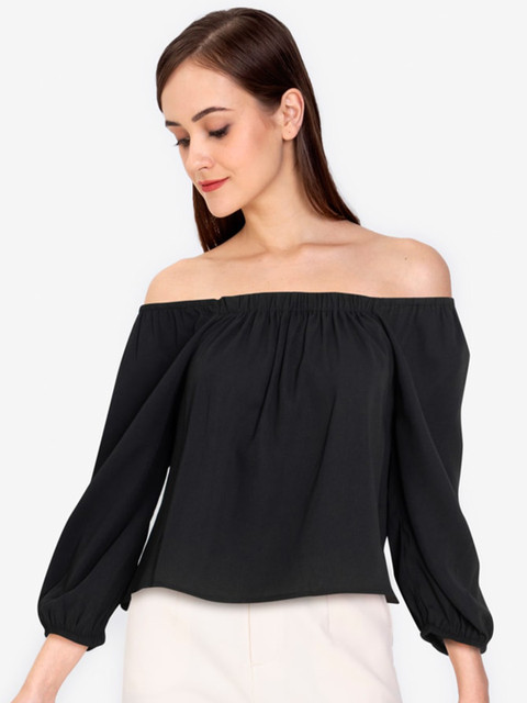 

ZALORA WORK Black Off-Shoulder Bardot Top
