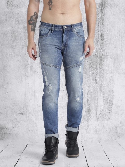 

Roadster Men Blue Slim Fit Mid-Rise Mildly Distressed Jeans