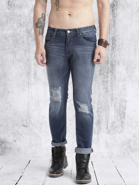 

Roadster Men Blue Slim Fit Mid-Rise Mildly Distressed Jeans