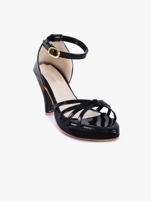 

BuckleUp Black Block Heels With Buckles