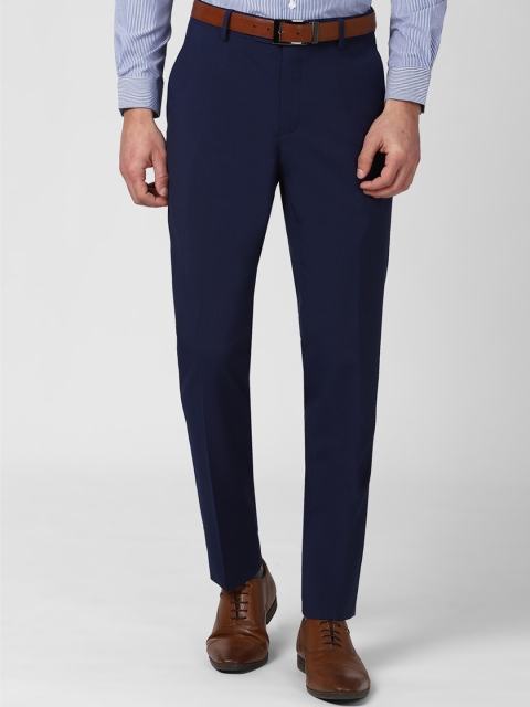 

Peter England Men Navy Blue Slim Fit Formal Trousers