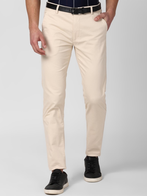 

Peter England Casuals Men Cream-Coloured Slim Fit Trousers