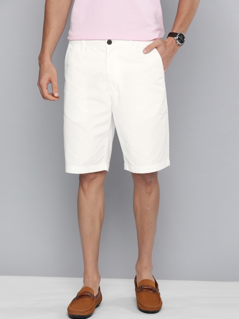 

Indian Terrain Men White Solid Mid-Rise Regular Shorts