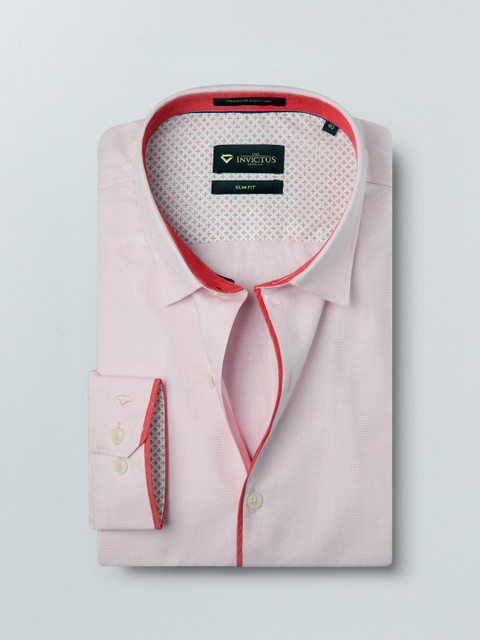 

INVICTUS Men Pink Slim Fit Self-Design Formal Shirt