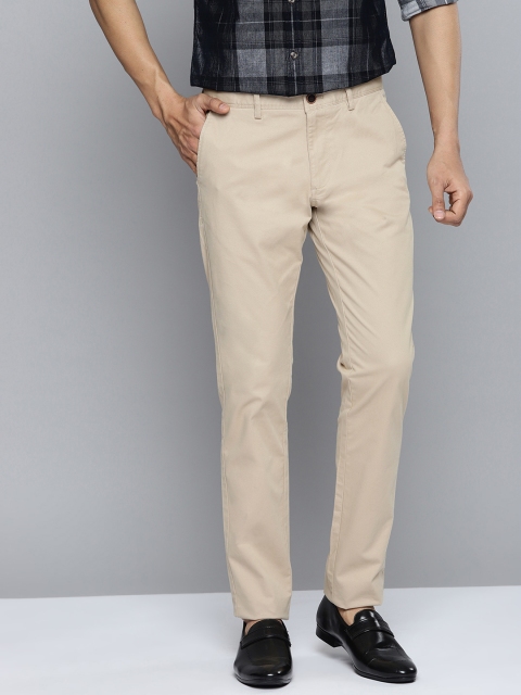 

Indian Terrain Men Solid Beige Brooklyn Slim Fit Trousers