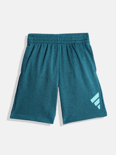 

ADIDAS Boys Teal Green Solid Shorts