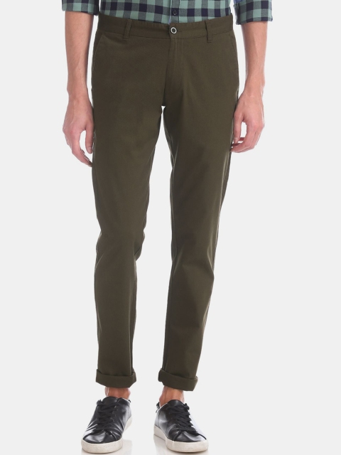 

Ruggers Men Olive Green Slim Fit Trousers