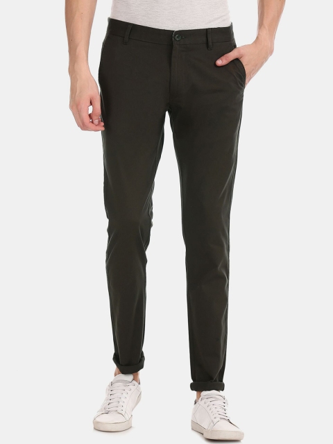

Ruggers Men Olive Green Slim Fit Trousers