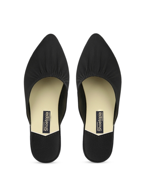 

Shoetopia Women Black Solid Mules Flats