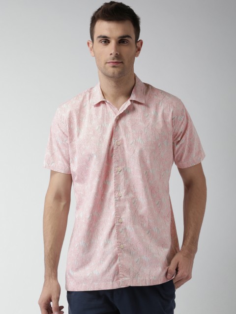 

Mast & Harbour White & Red Printed Casual Shirt