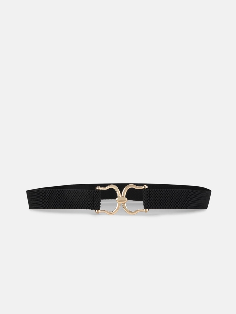 

Kazo Women Black Solid PU Stretchable Wide Belt