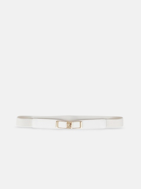 

Kazo Women White PU Thin Buckle Belt
