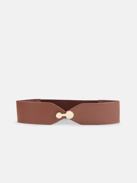 

Kazo Women Brown Mini Buckle Stretchable PU Belt