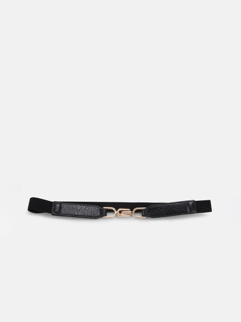 

Kazo Women Black Solid PU Stretchable Wide Belt