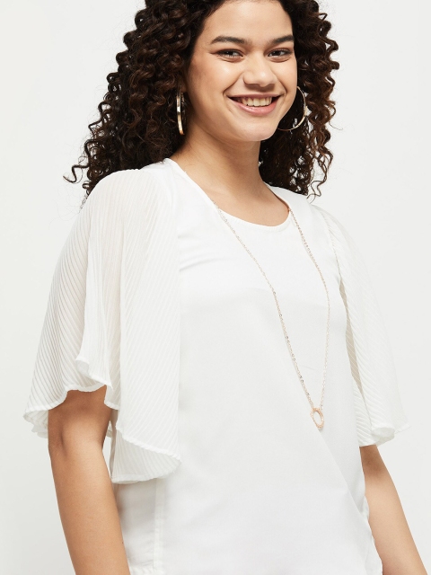 

max Women White Solid Top